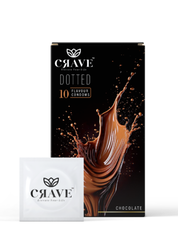 Crave Chocolate Dotted Condom | Flavored, Lubricated, Electronically Tested | Single-Use, Premium Latex for Enhanced Pleasure